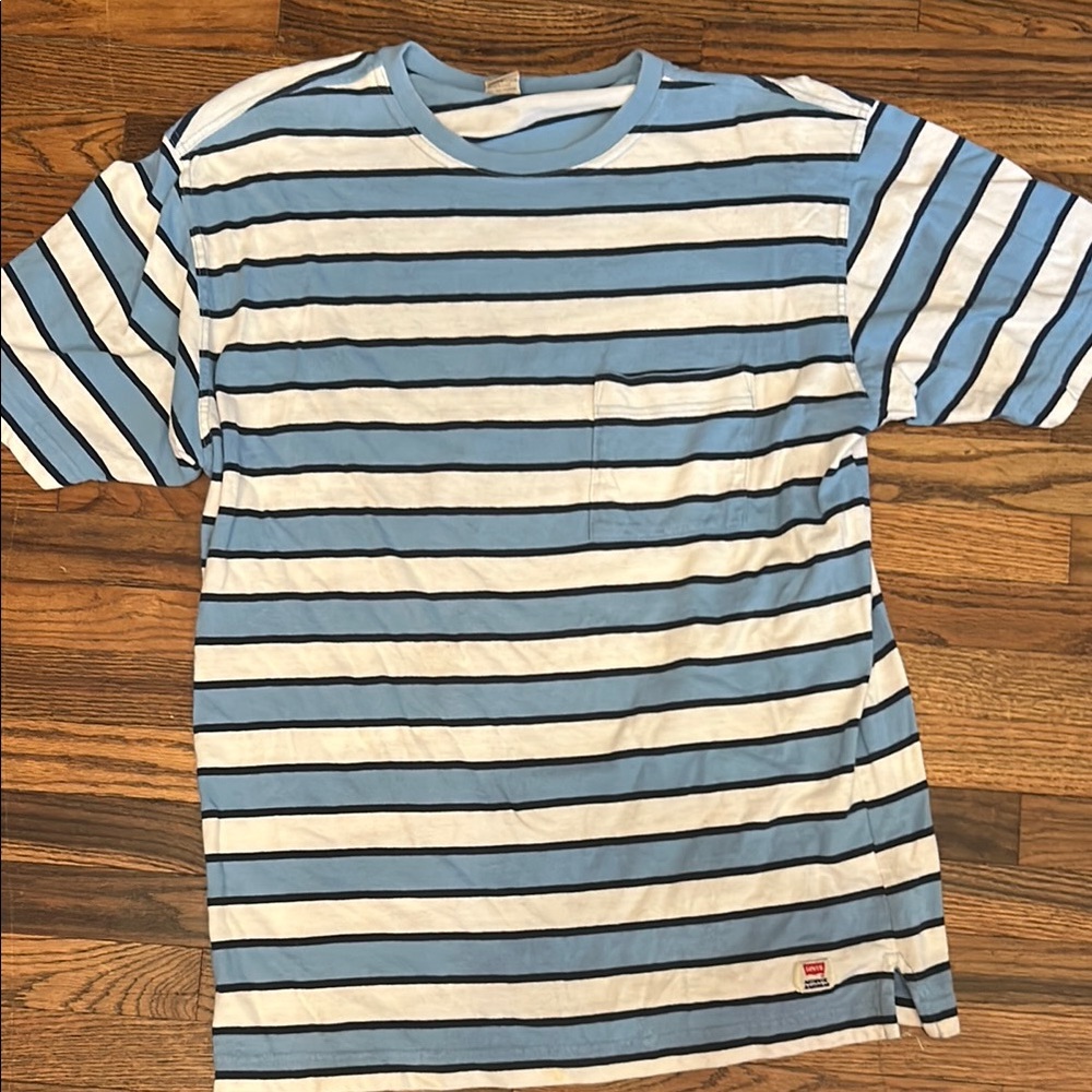 Levi's Classic Blue and White Striped Short Sleeve Tee